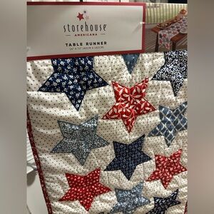 Storehouse Americana Star Table Runner - Red, Blue, White